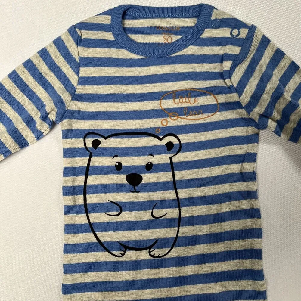Coolclub Baby Striped Bodysuit Set Of 3 Infant Baby Long Sleeve 12-24M Size 80